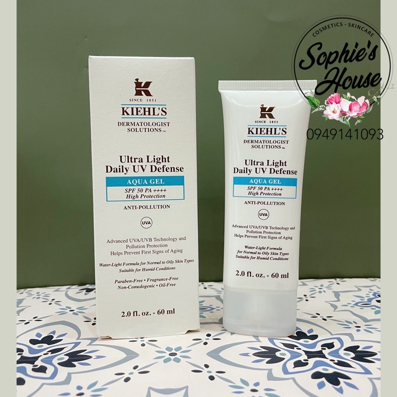 Kem chống nắng Kiehls Aqua Gel cho da dầu / Kiehl’s Ultra Light Daily UV Defense Aqua Gel