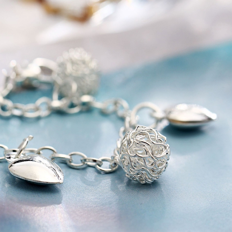 IF ME Vòng Tay Kim Loại Mặt Hình Trái Tim Thời Trang Cho Nữ