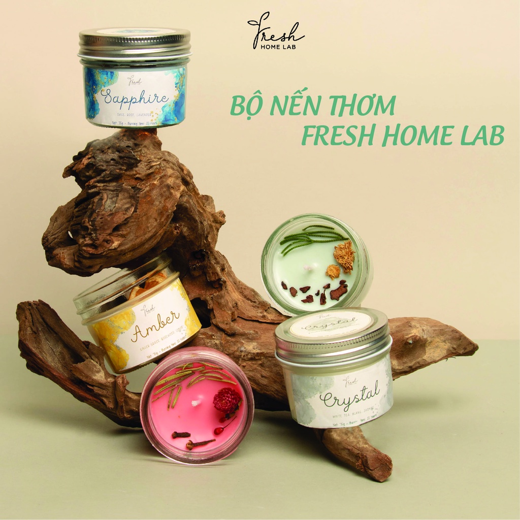 Nến thơm phòng tinh dầu thiên nhiên nhiều mùi cao cấp, thư giãn, không khói, khử mùi, decor và an toàn Fresh Home L