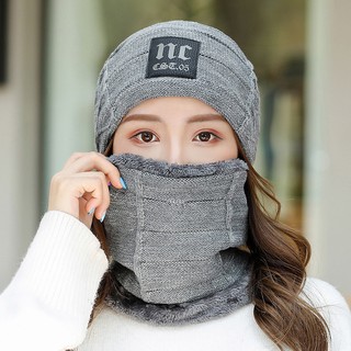 Mũ Len Kèm Khăn Unisex Lót Nỉ Siêu Ấm SZone NC