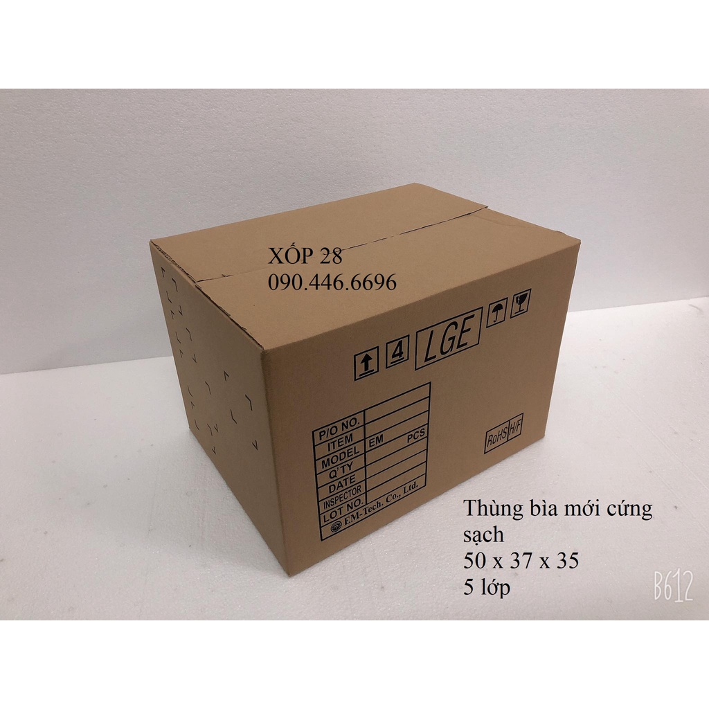 50x38x35 Hộp thùng giấy bìa carton mới cứng dùng đóng gói hàng hóa chuyển nhà giá rẻ