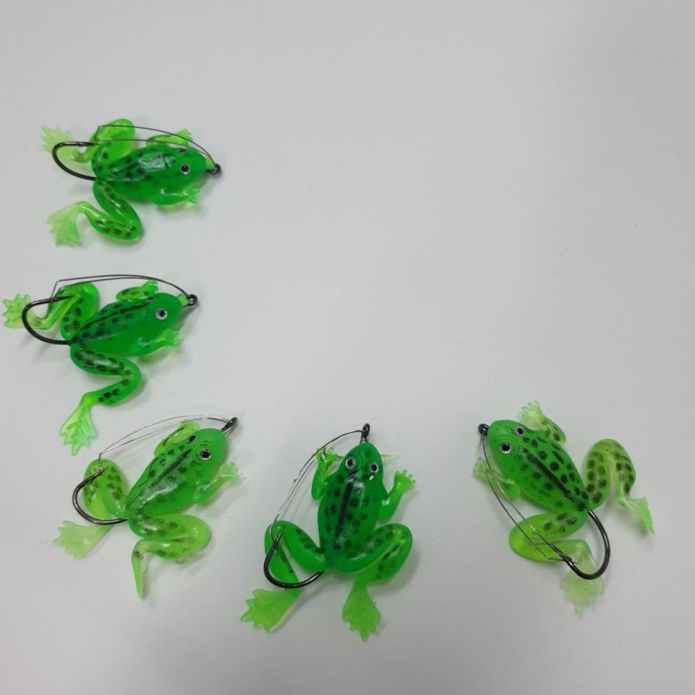 Mồi câu lure nhái silicon có lưỡi chống vướng câu cá siêu nhậy