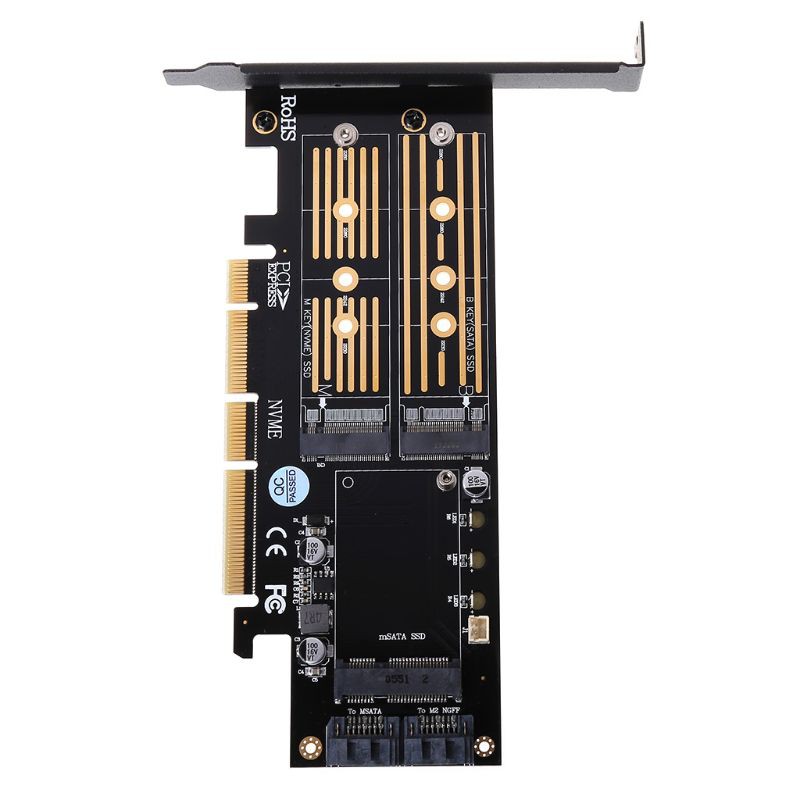 Wili Pci-e 3.0 X16 To M.2 Ssd Pcie To M2 Sata Port Nvme M2 Ssd Ahci 3 Trong 1 Thẻ