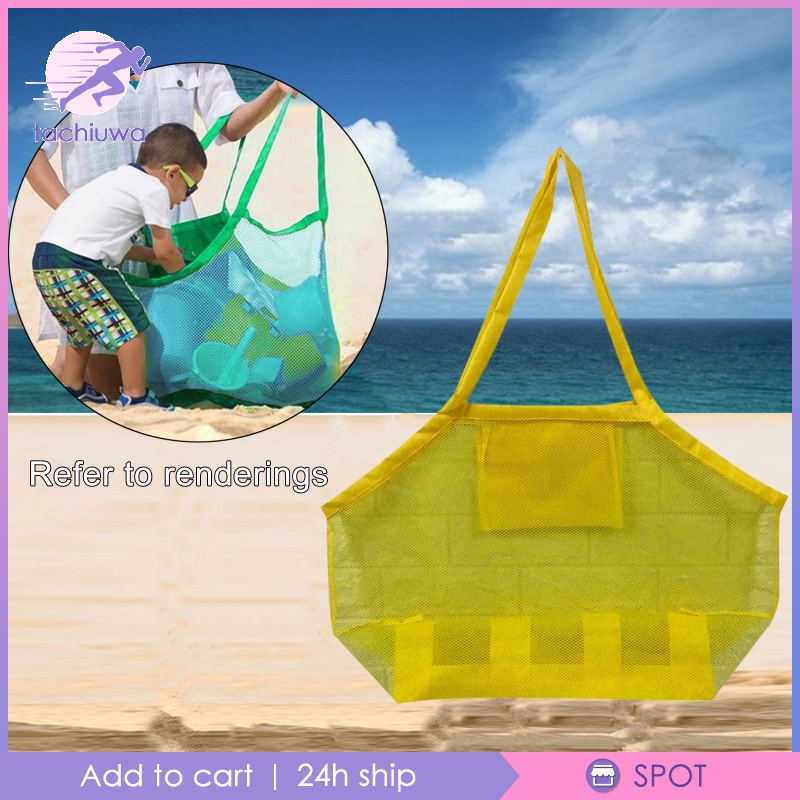 Túi lưới đựng đồ chơi đi biển màu xanh lá