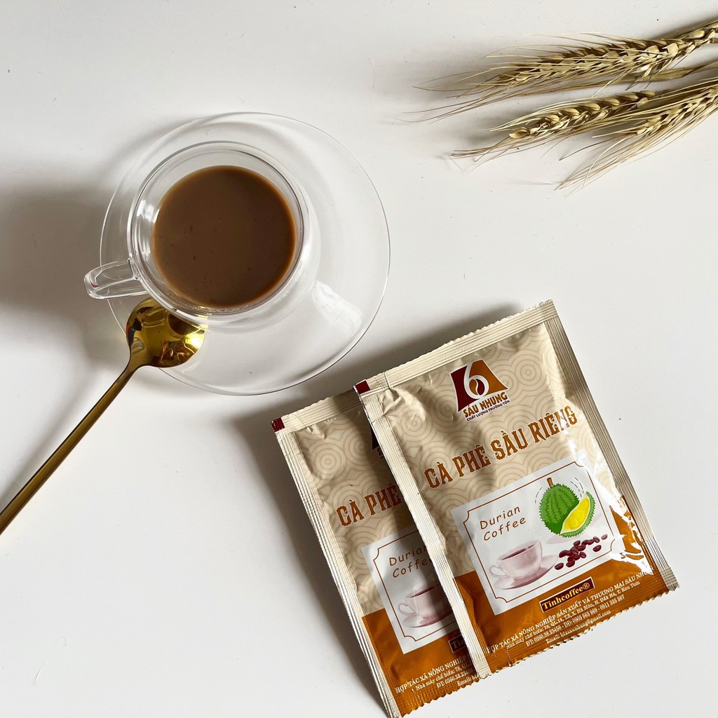 Cà phê Sầu riêng - Cà phê hòa tan - tinh bột cà phê nguyên chất (10 gói x25g)