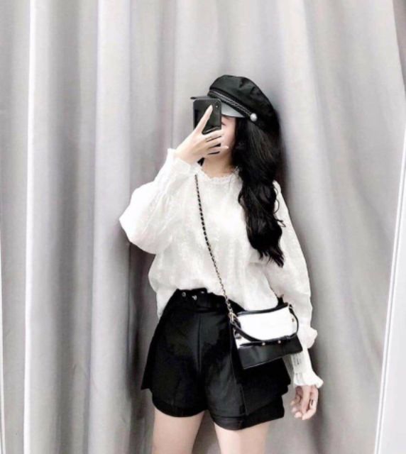 Sơ mi voan tay bồng cách điệu xinh xắn
