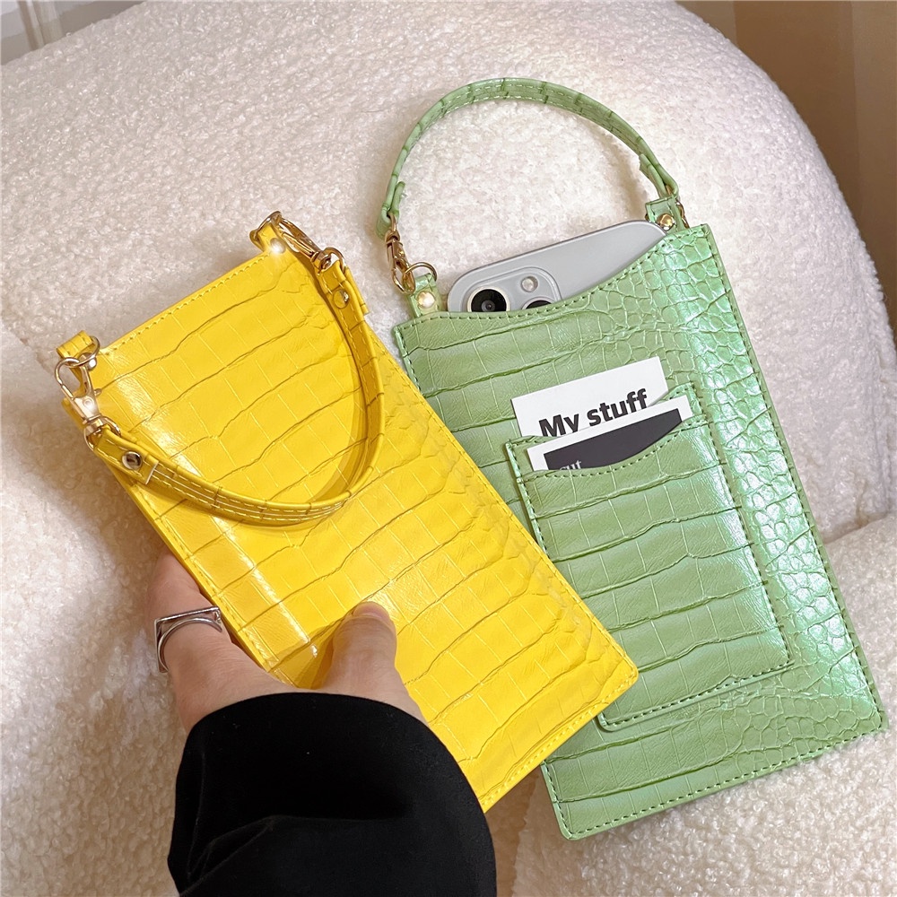 Sang Trọng Bao Da Điện Thoại Dạng Ví Có Ngăn Đựng Thẻ Và Dây Đeo Cho iphone 13 12 11 14 pro max samsung huawei oppo vivo xiaomi Ốp