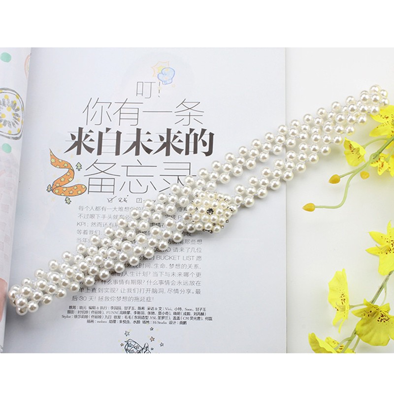 Thắt lưng nữ kiểu đính ngọc trai phong cách thanh lịch