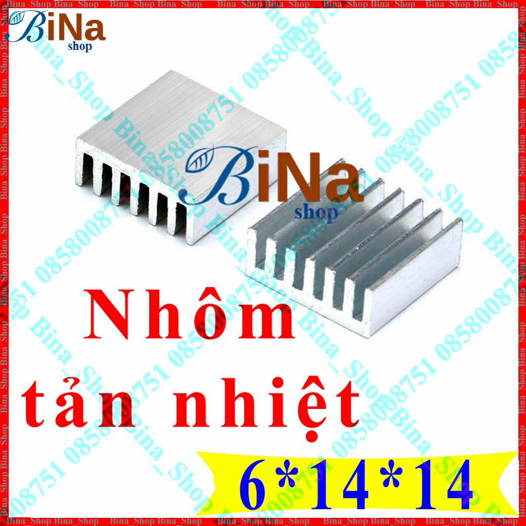 Tản nhiệt nhôm 6x14x14mm tản nhiệt chip Led, chipset