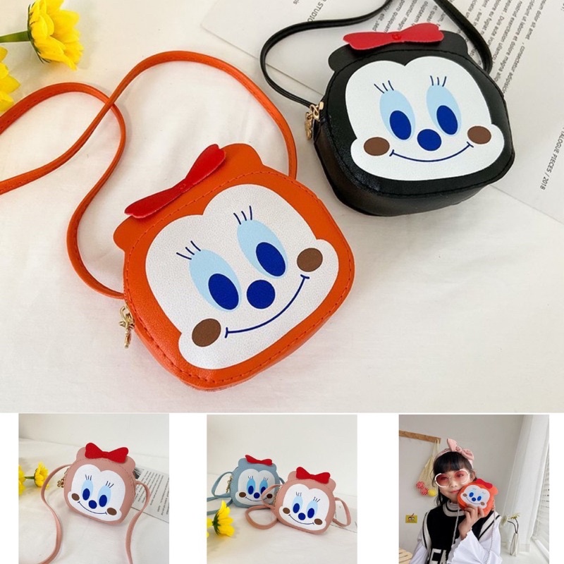 Túi xách đeo chéo vai mini hoạt hình đáng yêu cho bé gái theo phong cách Hàn Quốc đi chơi Tết, đi họ