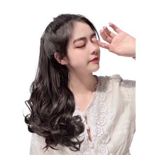 <Ảnh Thật> Tóc Ngoạm xoăn đuôi p103-55cm( kem bảng màu)