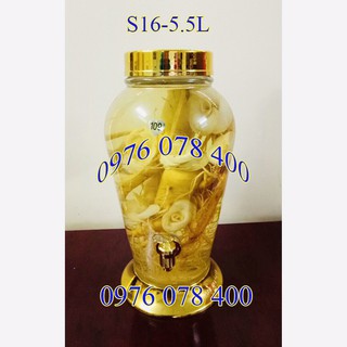 [ CHÍNH HÃNG ] Bình Ngâm Rượu Hàn Quốc 5.5 Lít Có Vòi , Bình Thuỷ Tinh Yongcheon, BHQ-S16V
