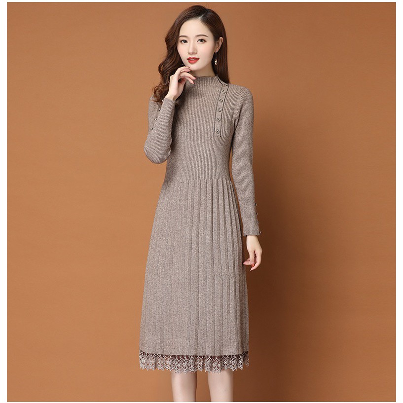 Đầm len nữ mẫu mới sang chảnh dự tiệc AL73