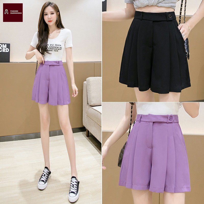 Quần Short Váy Cao Cấp Xếp Ly Cạp Chéo Có Khóa Kéo 206