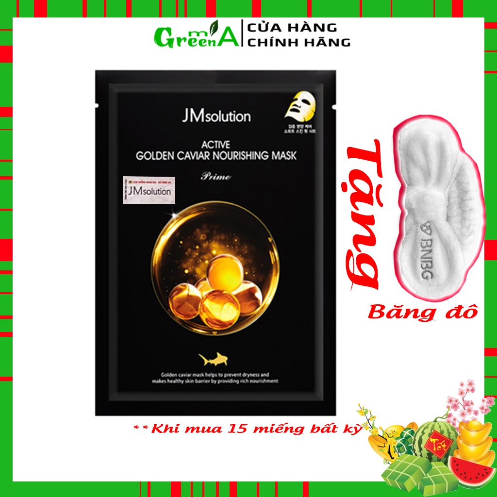 Mặt Nạ JM Solution Trứng Cá [MIẾNG LẺ] JMSolution Active Golden Caviar Nourishing Mask Prime 30ml Cấp Ẩm Chống Lão Hóa