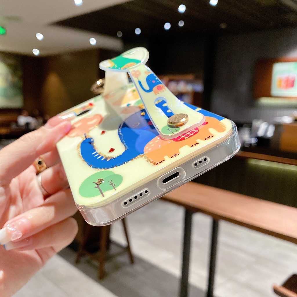 Ốp Điện Thoại Hình Voi / Khủng Long Có Dây Đeo Cho iPhone 7 8 Plus X XR Xsmax 11 12 13 14 Pro Max