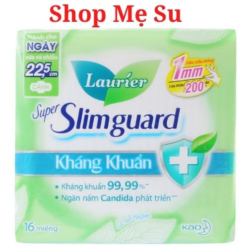 Băng vệ sinh Laurier Kháng Khuẩn Slimguard 16 miếng 22,5cm