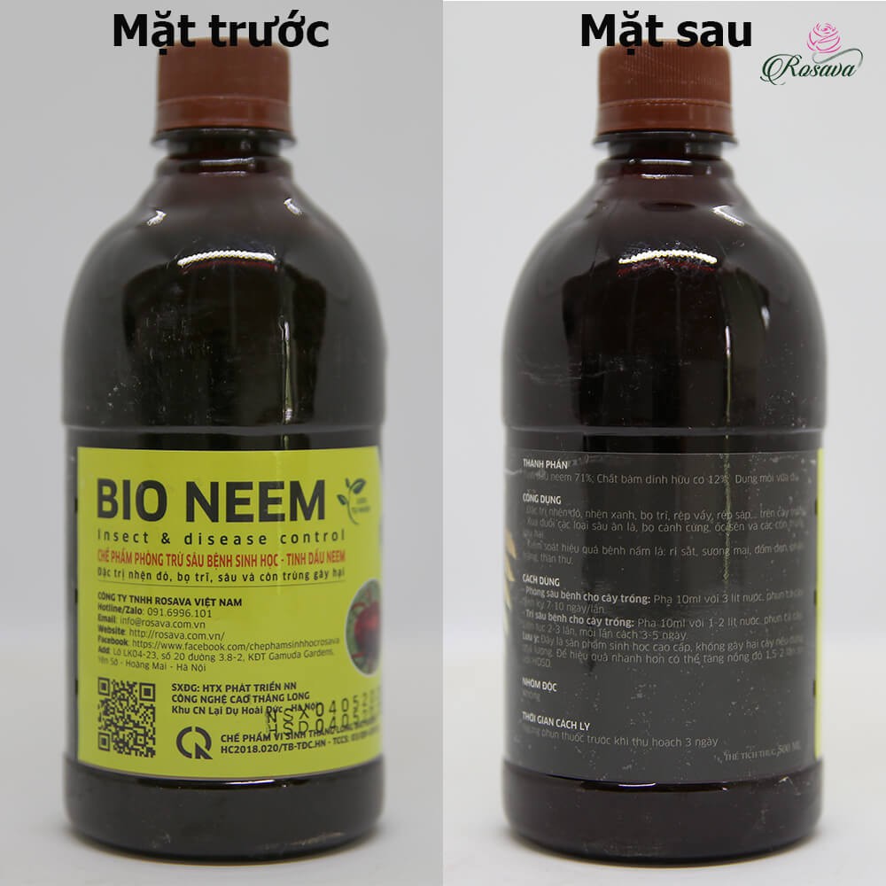 Thuốc sinh học Bio Neem phòng trừ sâu bệnh côn trùng: nhện đỏ, trĩ, rệp, sâu,...