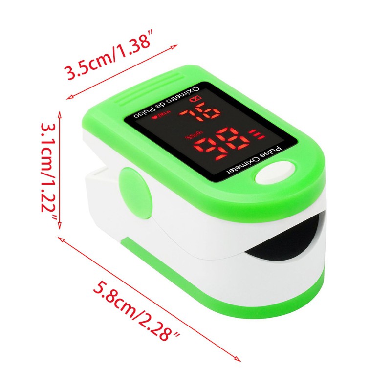 SPMH Fingertip Pulse Oximeter Oxymeter SPO2 PR PI Monitor LED Display with Lanyard