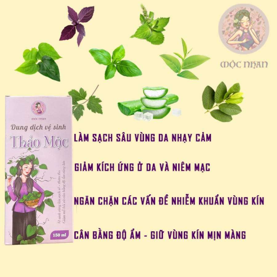 Dung dịch vệ sinh thảo mộc trầu không - Dung dịch vệ sinh Ả Đào chiết xuất củ dền MỘC NHAN 150ml