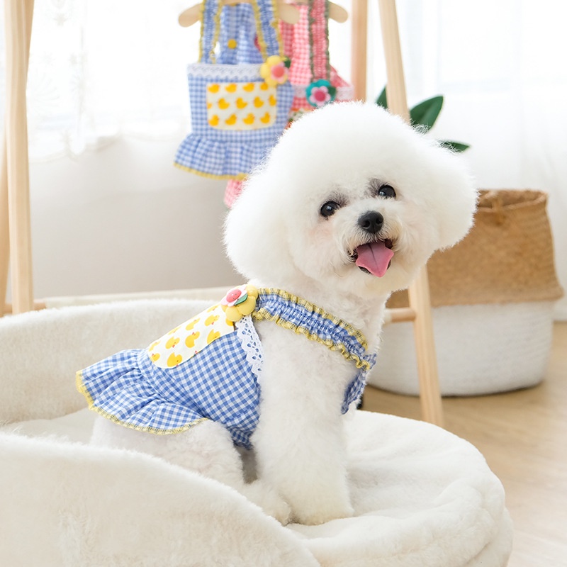 Đầm Công Chúa Hai Dây Họa Tiết Hoa Thời Trang Mùa Hè Cho Thú Cưng