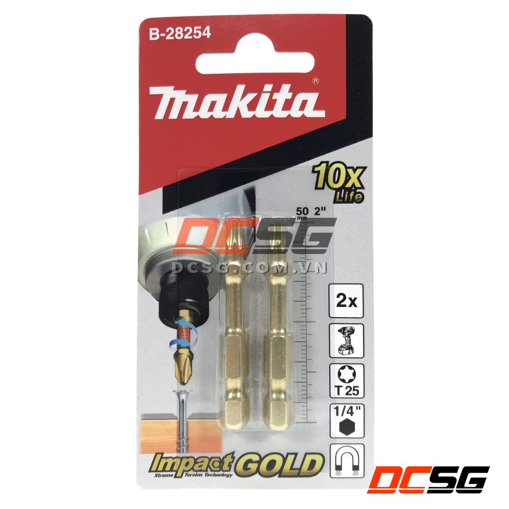 Mũi vít hoa thị Torsion Impact Gold Makita (không có lỗ) | DCSG