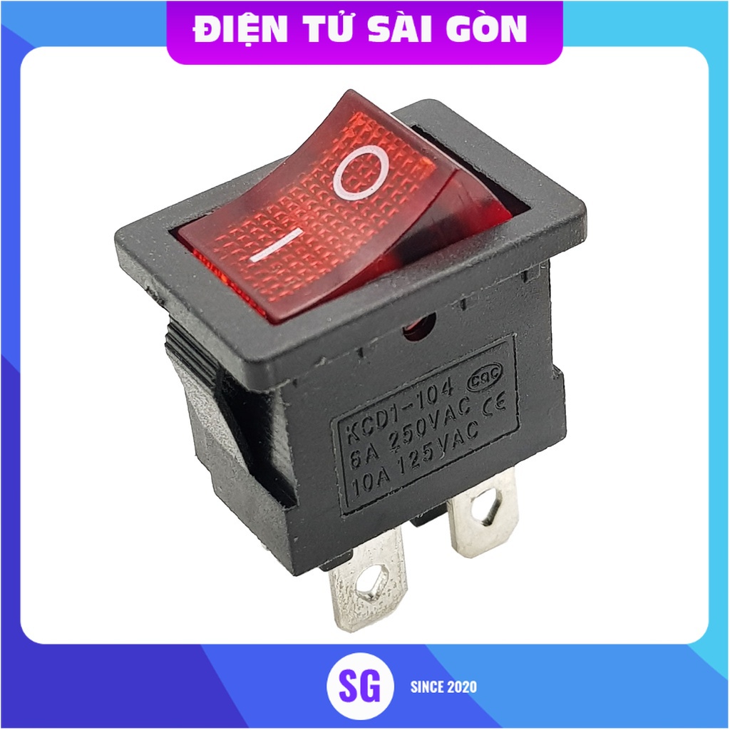 Công tắc bập bênh 4 chân có đèn KCD1-104