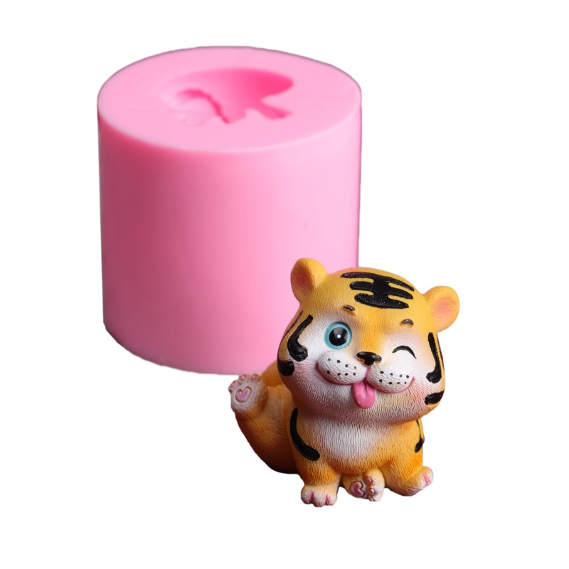 Khuôn silicone tạo hình làm nến thơm hình hổ DIY