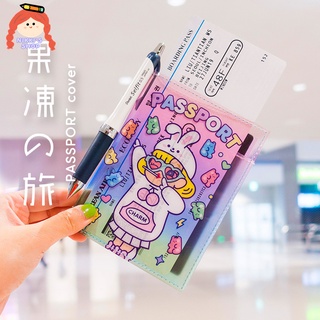 Vỏ bọc hộ chiếu bằng nhựa pvc trong suốt in hình dễ thương xinh xắn