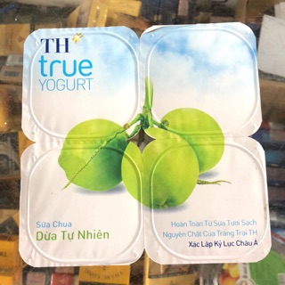 Sữa Chua Dừa Tự Nhiên TH True Yogurt Lốc 4 Hộp x 100g