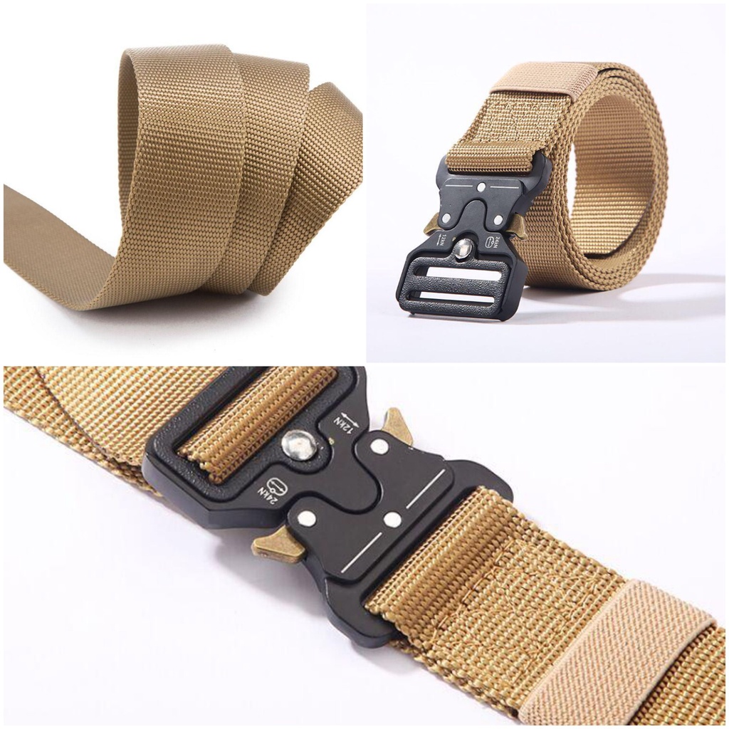Dây thắt lưng nam kiểu dáng quân đội 3.8cm nhiều màu ( có video thực tế )