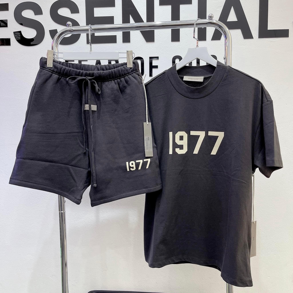 HÀNG BEST - Set Quần Áo FOG Fear Of God ESSENTIALS SS22 1977 Iron/Black