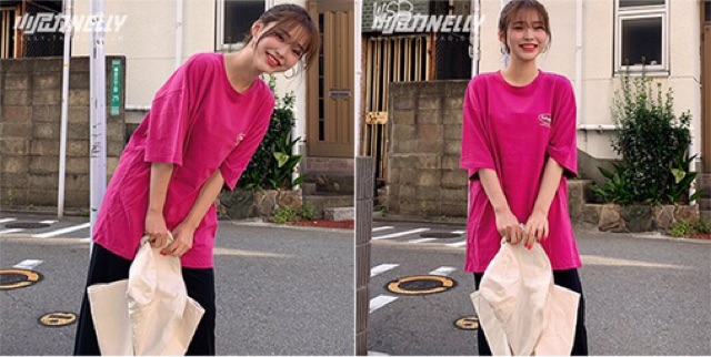 Áo phông nelly (có sẵn) hồng đậm fuku