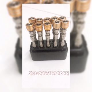 Combo 10 Mũi vít Makita , mũi tô vít từ nam châm, 2 đầu dài 65mm.