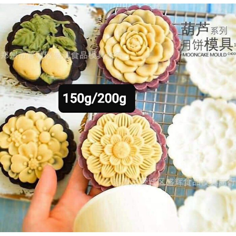 khuôn trung thu lò xo trái đào 150g - 200g