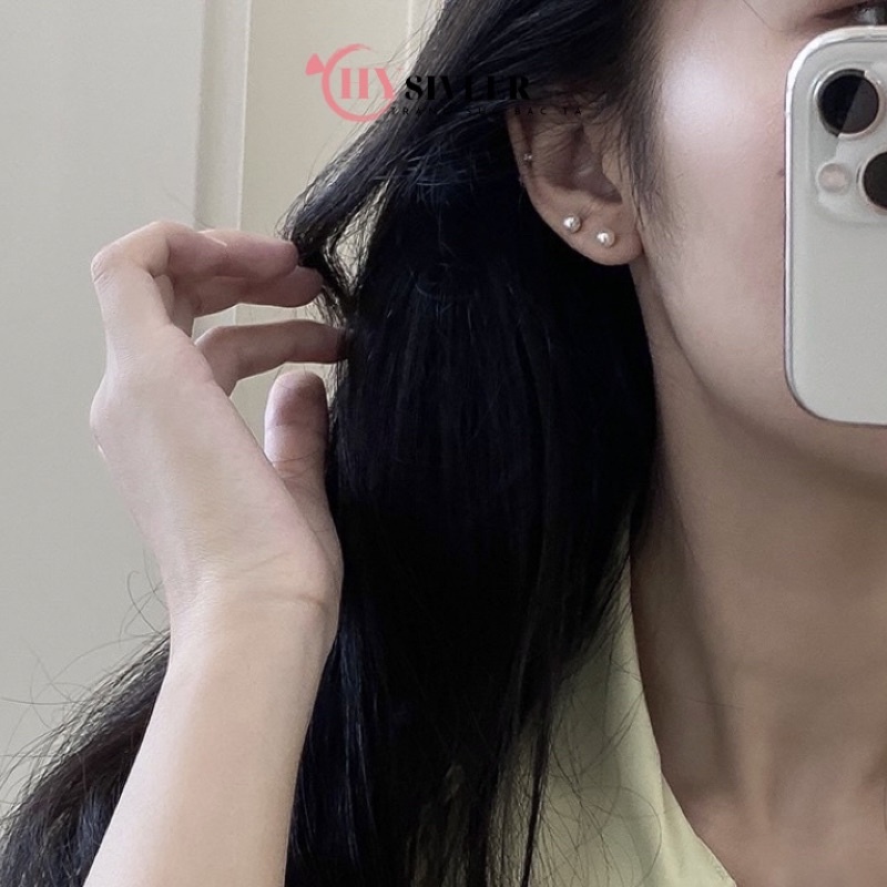 Bômg tai nụ trai bạc ta trai thật trai nuôi bông tai nữ