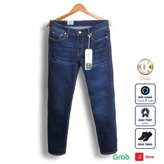 Quần Jean Nam Cao Cấp Màu Xanh Đậm XD-07, Quần bò nam dáng đứng ôm nhẹ, chất vải co giãn mềm mịn - Doki
