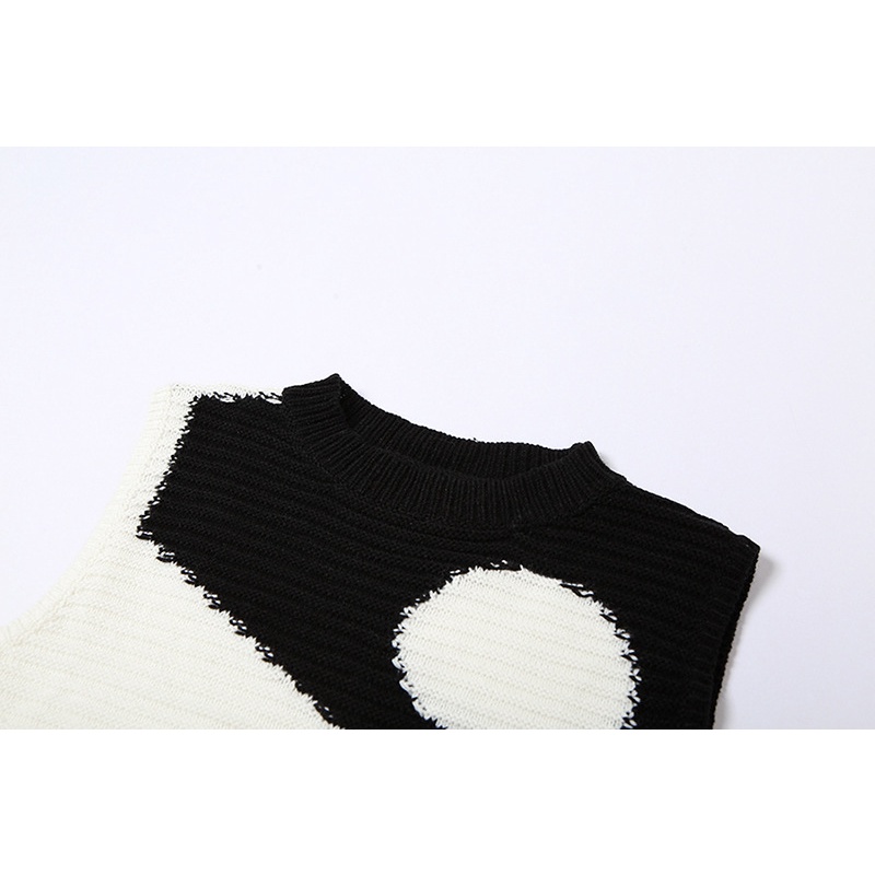 DUNEA Áo Tank Top Dệt Kim Cổ Tròn Màu Trắng Đen Thời Trang Cho Nữ