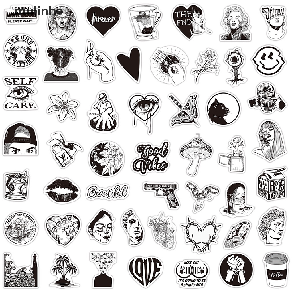 Mulinhe Set 50 Miếng Dán Graffiti Trang Trí Điện Thoại Laptop Va Li