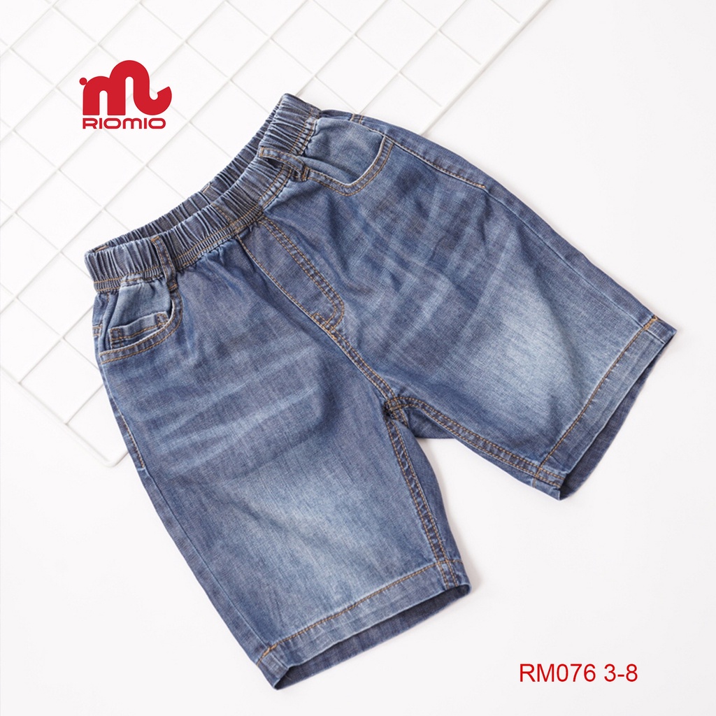 Quần bò bé trai Quần short jean Riomio 100% cotton jean thoáng mát thấm hút mồ hôi hand feel mềm mịn - RM076