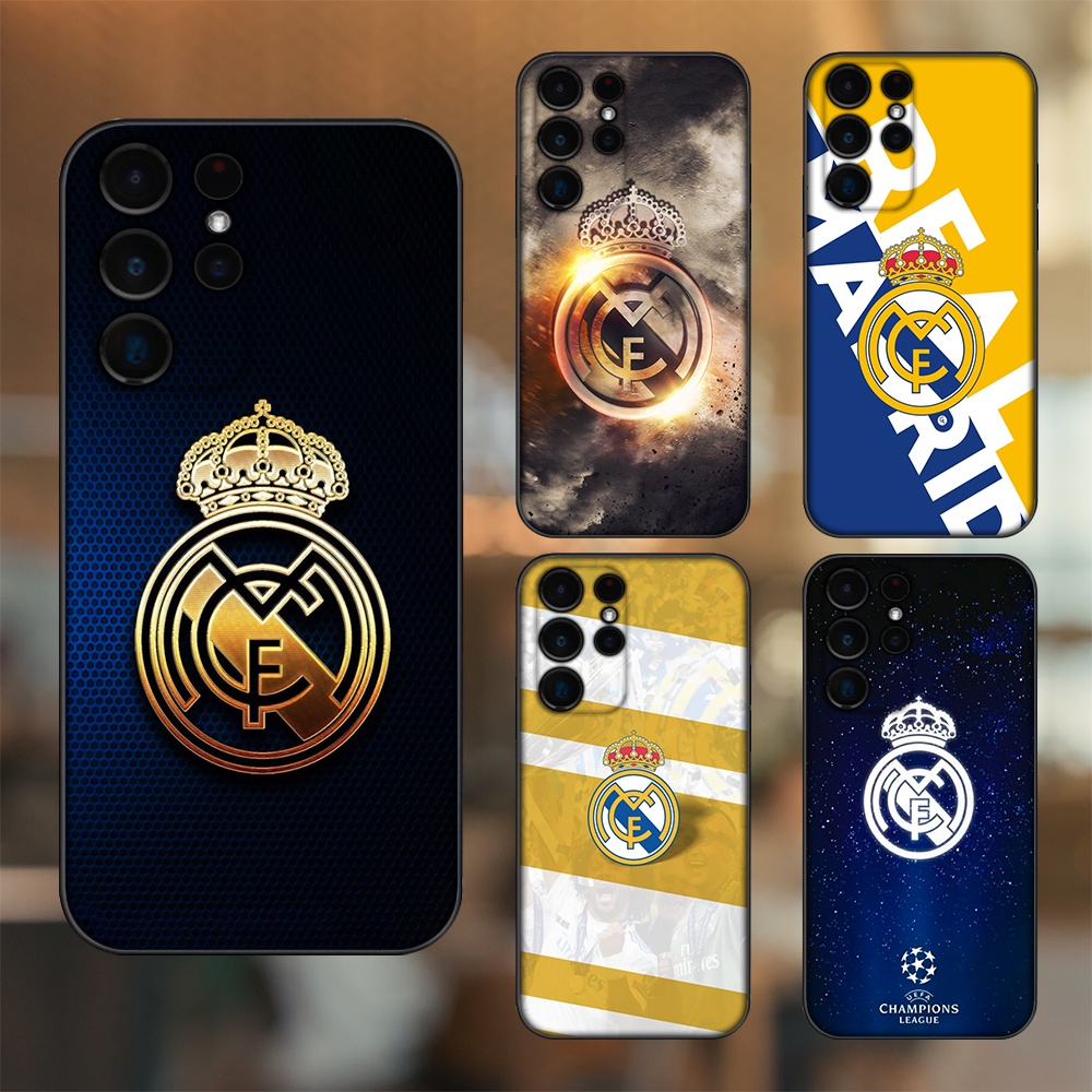 Ốp lưng Samsung S21 Ultra, S22 Ultra viền đen in hình Real Madrid