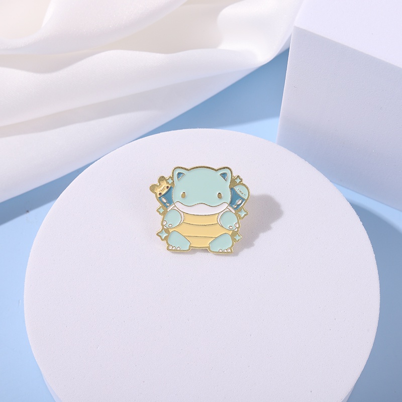 Huy hiệu cài áo QIHE JEWELRY hình chú rùa trong Pokemon dễ thương