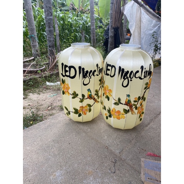 Đèn trụ Hội An vẽ khung sắt 50cm