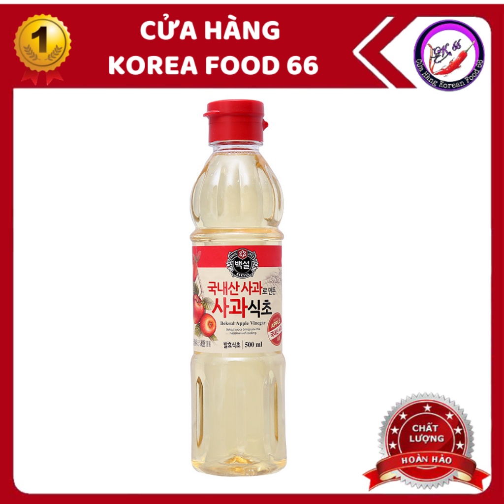 Giấm Táo Hàn Quốc Beksul 500ml Nhập Khẩu [ Giấm Lên Men Tự Nhiên ]