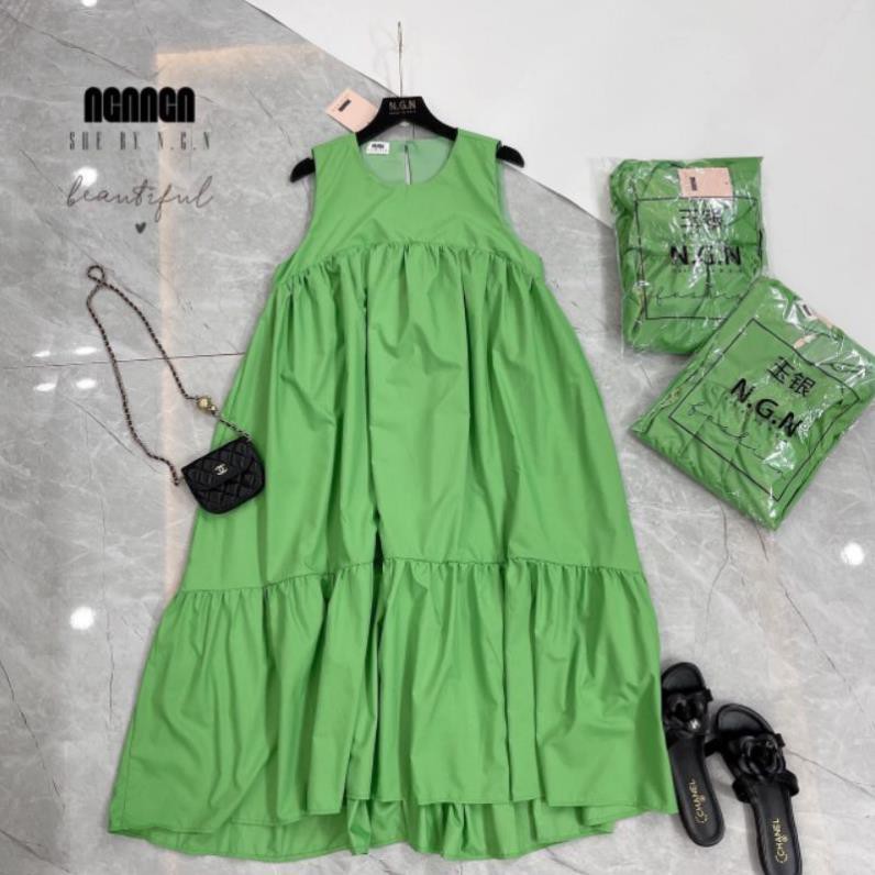 [ 𝐅𝐑𝐄𝐄 𝐒𝐇𝐈𝐏 ] VÁY XANH LÁ SÁT NÁCH DÁNG SUÔNG