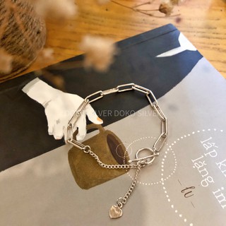 T36 - Lắc tay xích bạc 925 cá tính chốt cài tròn