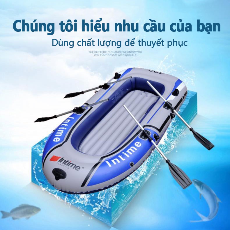 Thuyền hơi thuyền phao xuồng bơm hơi thuyền câu cá INTIME chứa3-4 người lớn dày hơn rộng hơn cao cấp chắc chắn thuyền dã