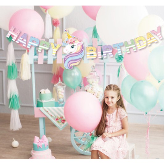 Bộ Dây Cờ Treo Trang Trí Sinh Nhật Hình Kì Lân