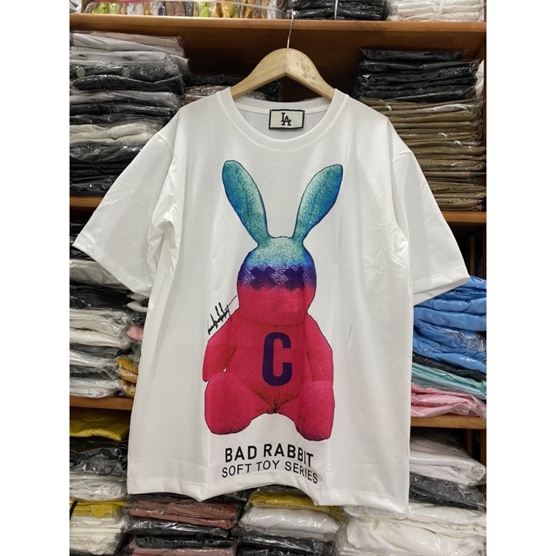 áo thun in 3D form rộng siêu hot áo in thỏ