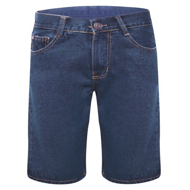 Sale combo 2 quần short jean nam xanh trơn đơn giản, quần đùi nam ngắn chất vải cứng không co dãn (tặng kèm vớ)-XM049